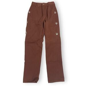 Vintage 1980s Rough Rider By Circle T Western Style Jeans In Brown Size 3 / 4